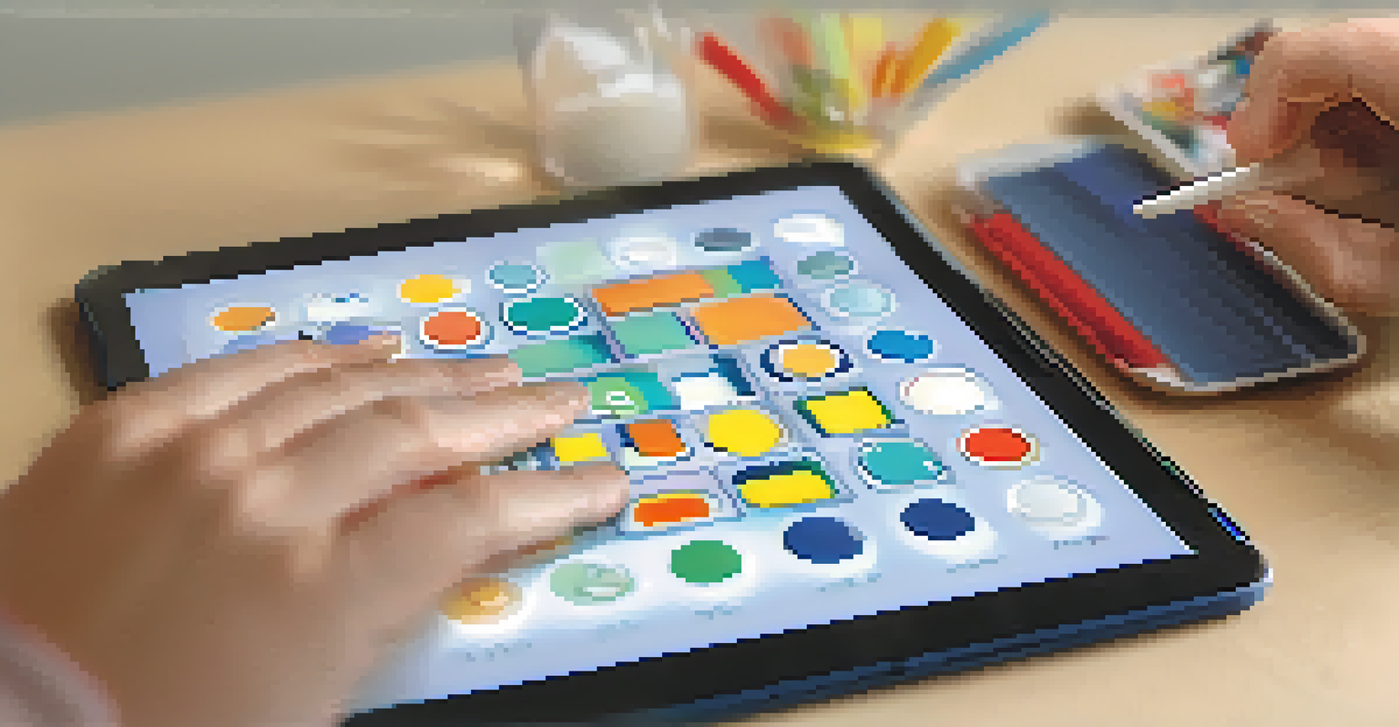 Close-up of hands using a speech-generating device, emphasizing technology that helps autistic individuals communicate.