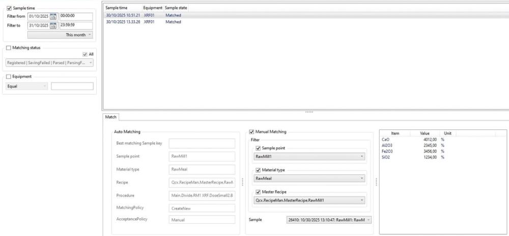 QCX Instrument Drivers, sample analysis results
