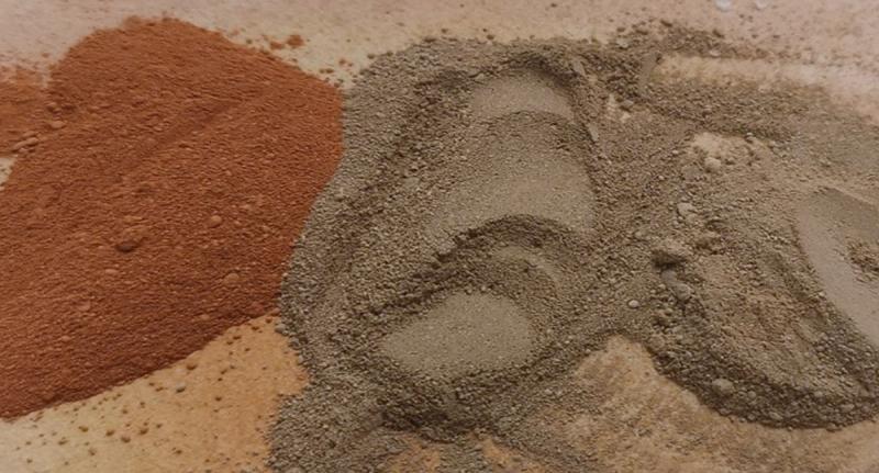 Samples of calcined clay