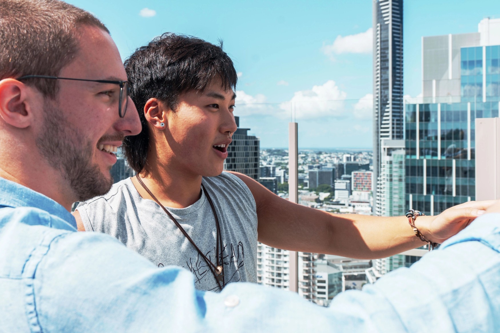 Enjoying the view from the Wharf St Sky Deck