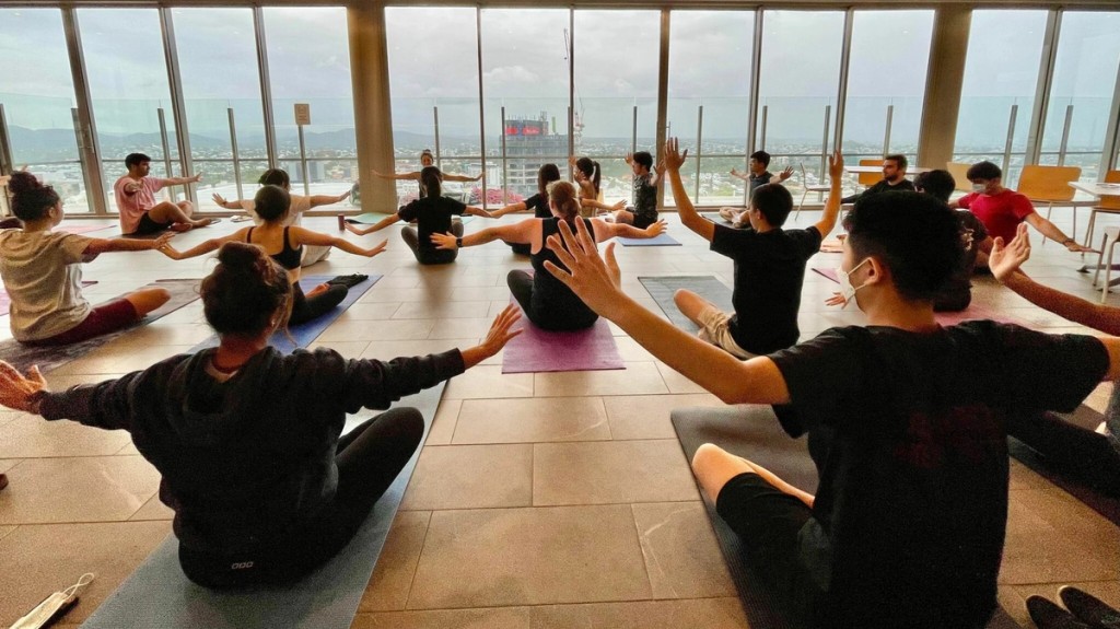 Yoga class at Student One