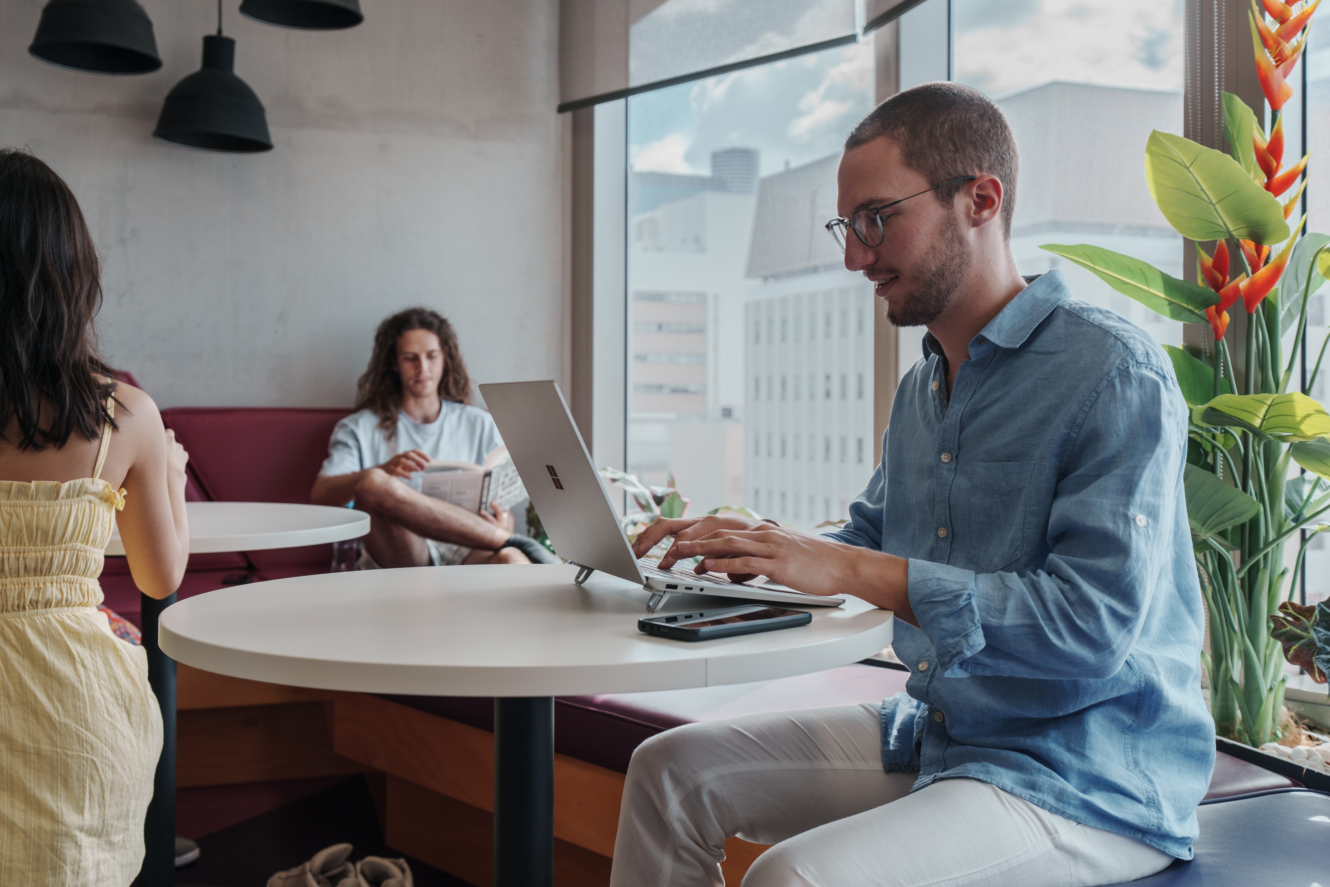 Students studying in dedicated study floor at Student One Wharf Street
