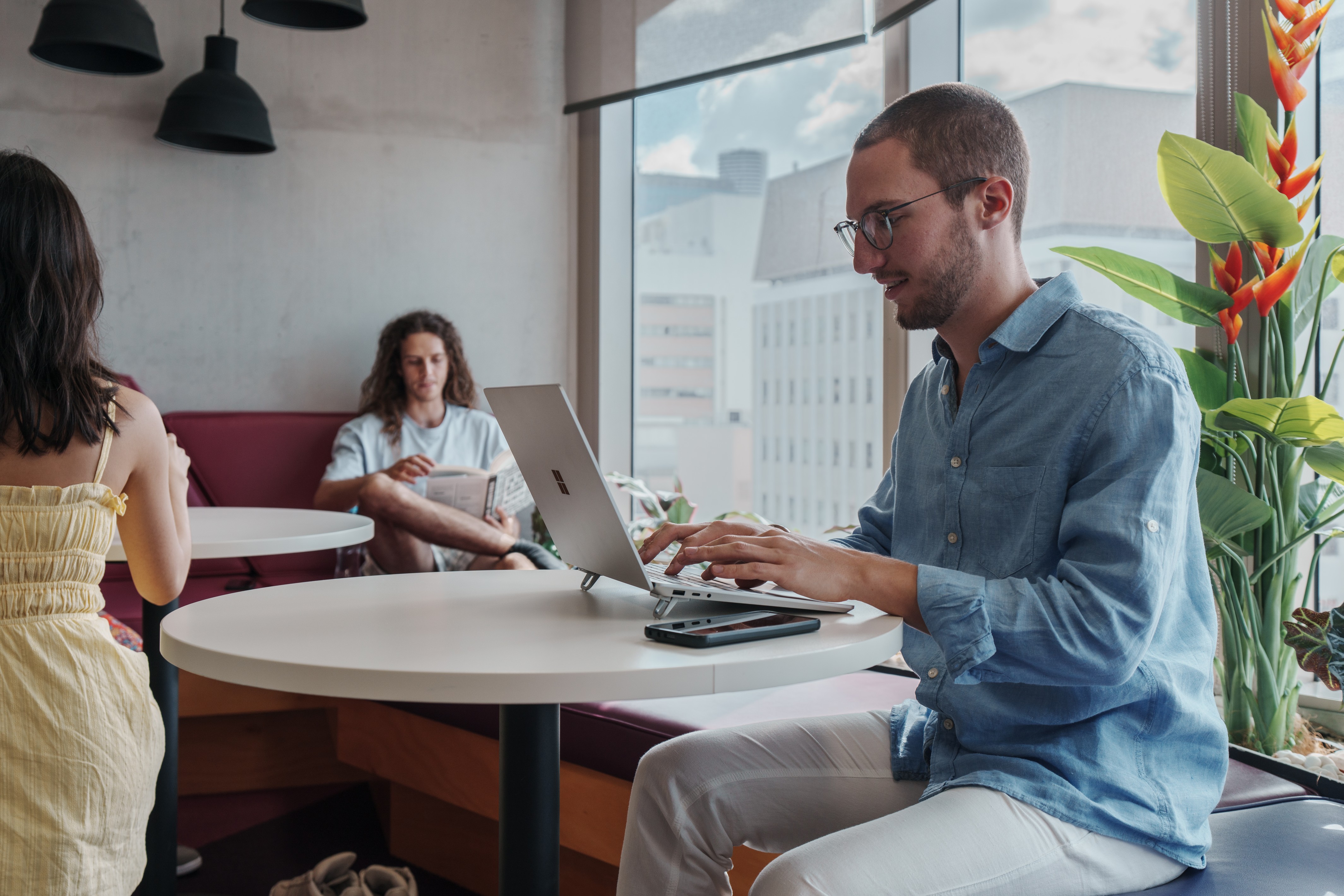 Students studying in dedicated study floor at Student One Wharf Street