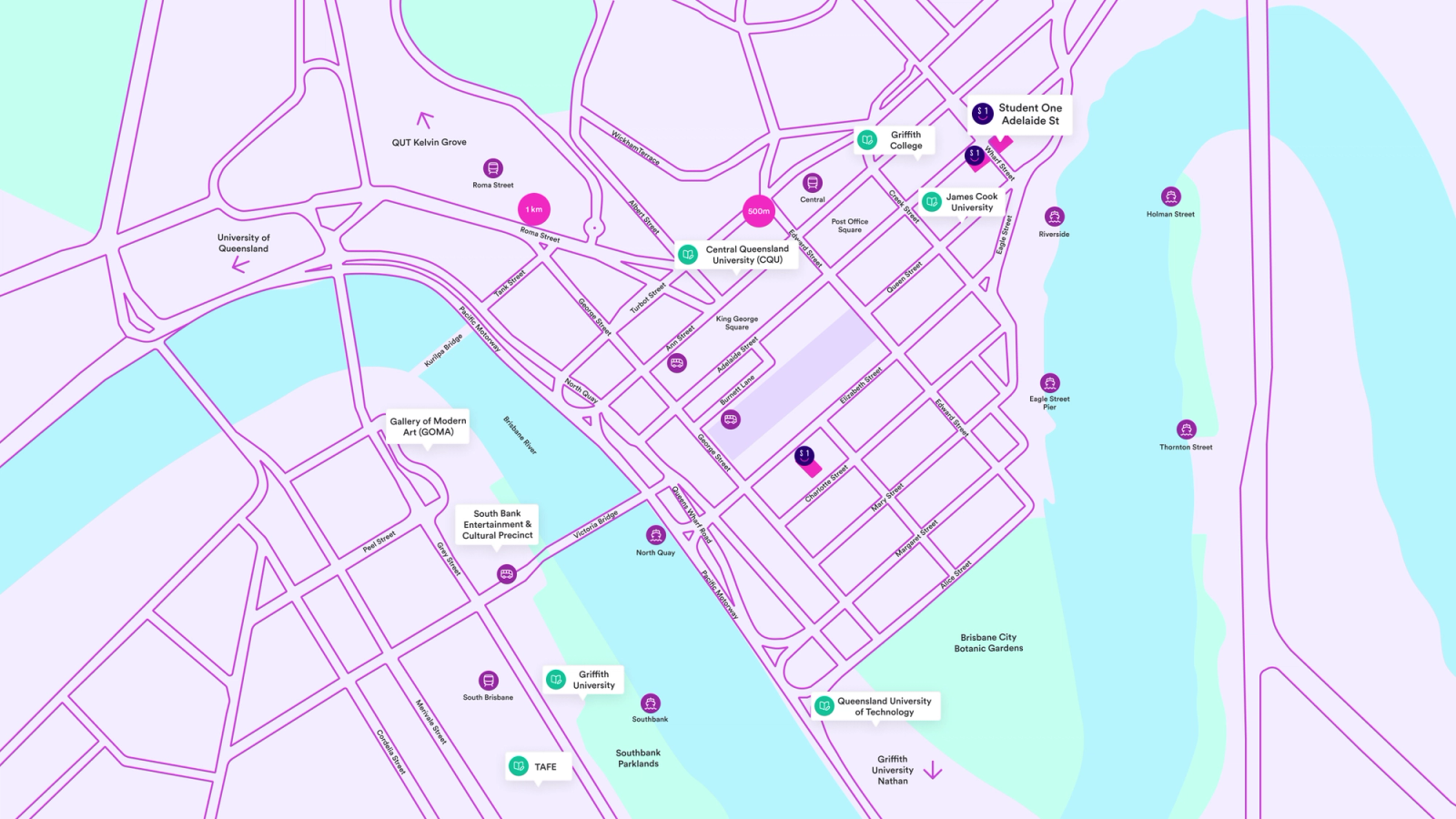 Adelaide Street Location Map