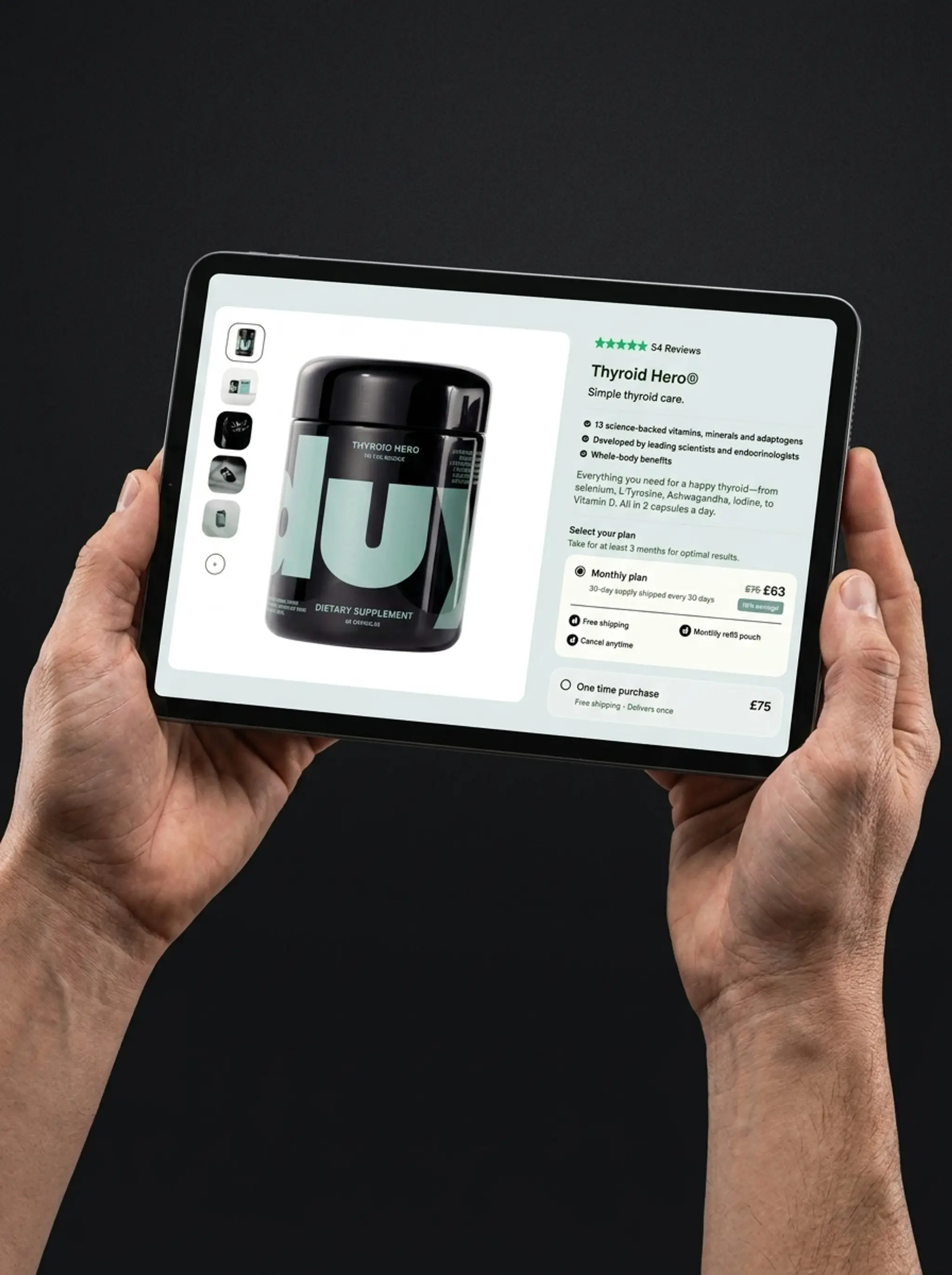 Single-product subscription supplement website development for Duyu Care