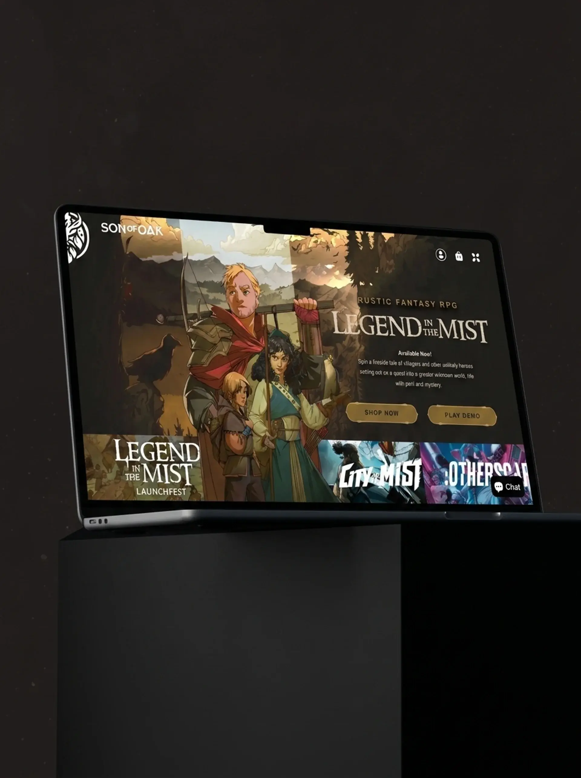 Tabletop RPG e-commerce website development for Son of Oak project preview