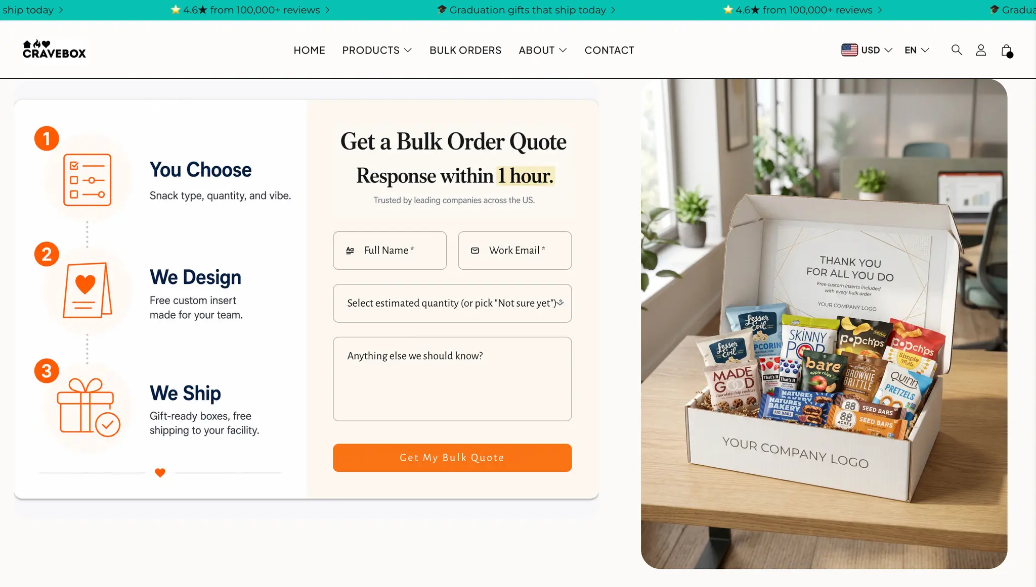 Build-a-bundle tool with tiered volume discounts on the CraveBox Shopify store