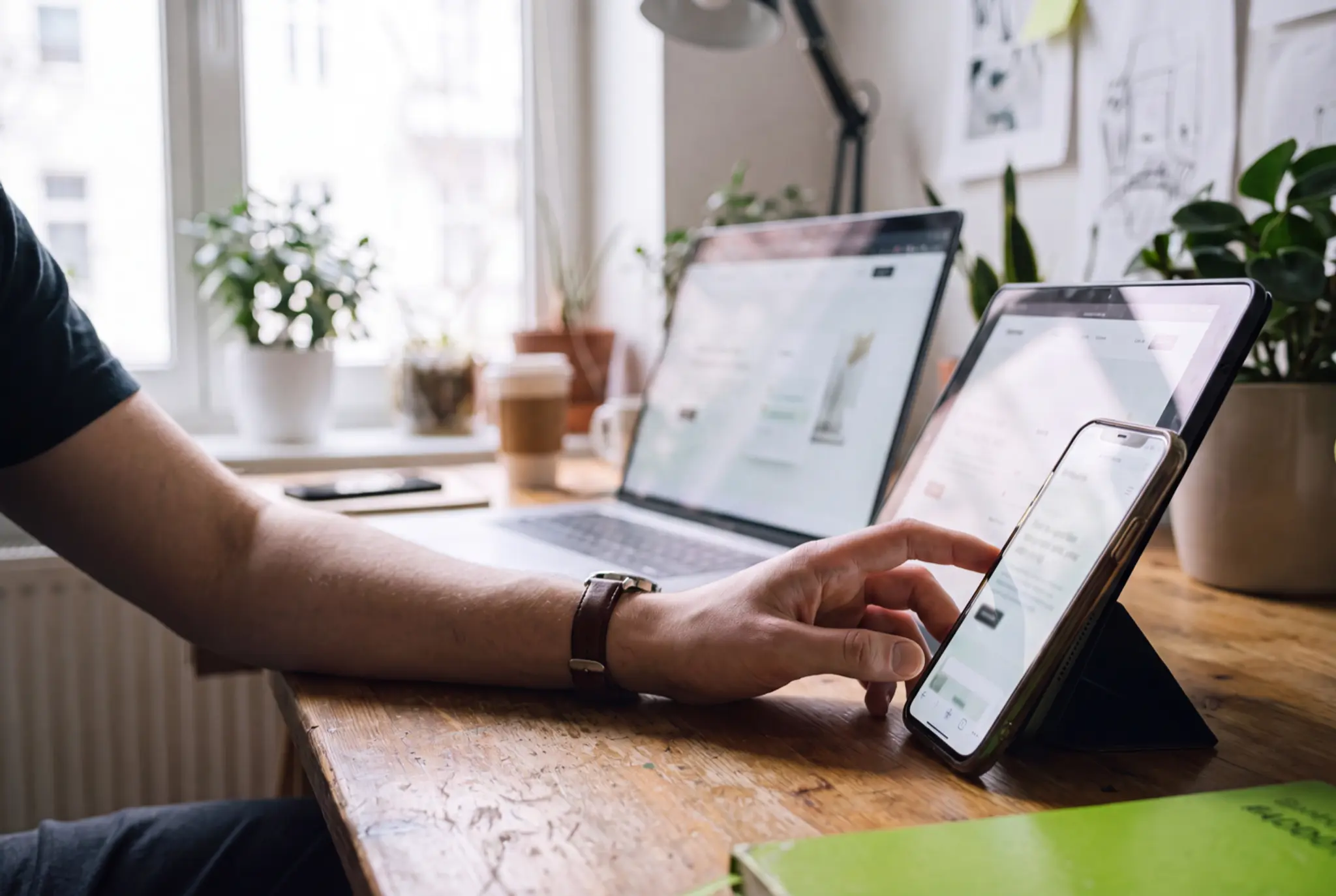 Responsive design: one site adapting to desktop, tablet, and phone screens