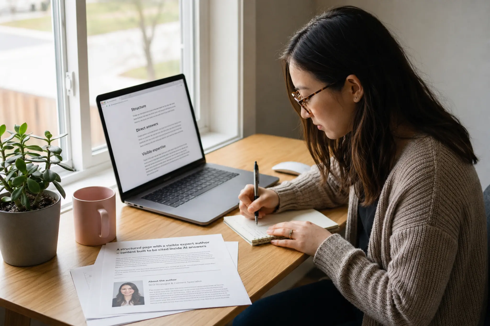 A page cited inside an AI answer: structure, direct answers, and visible expertise