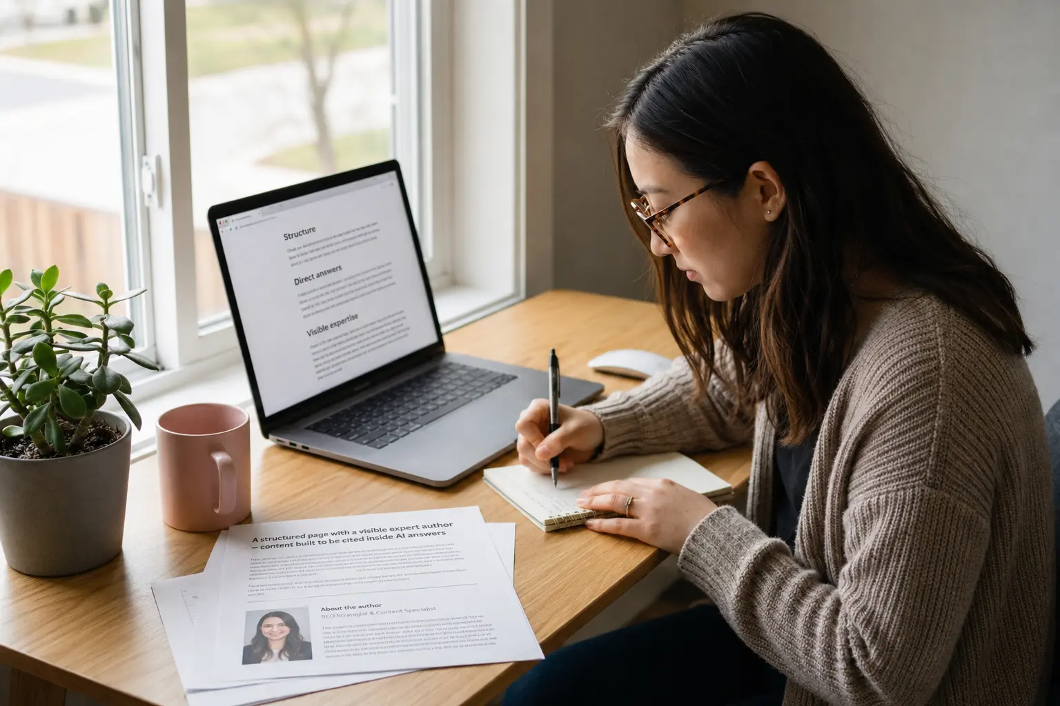 A page cited inside an AI answer: structure, direct answers, and visible expertise