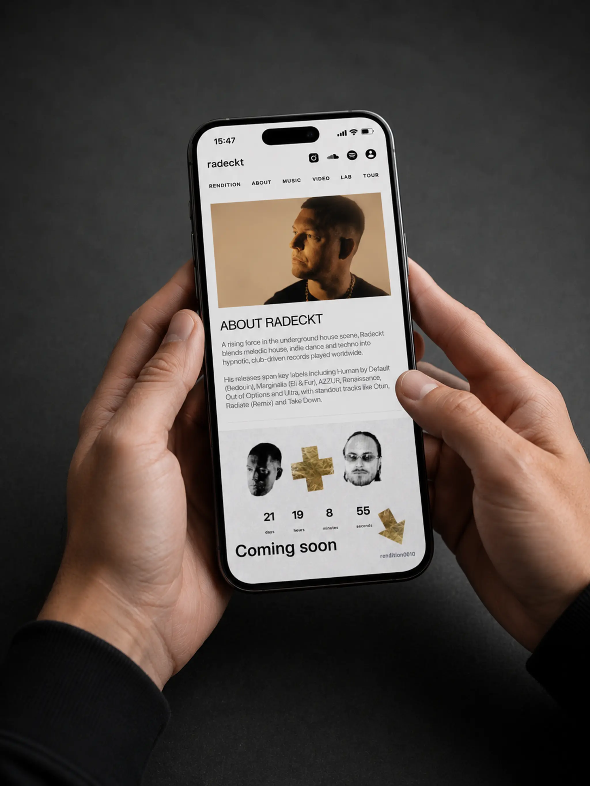 Radeckt and Lar Lar Land artist storefront shown on a mobile mockup