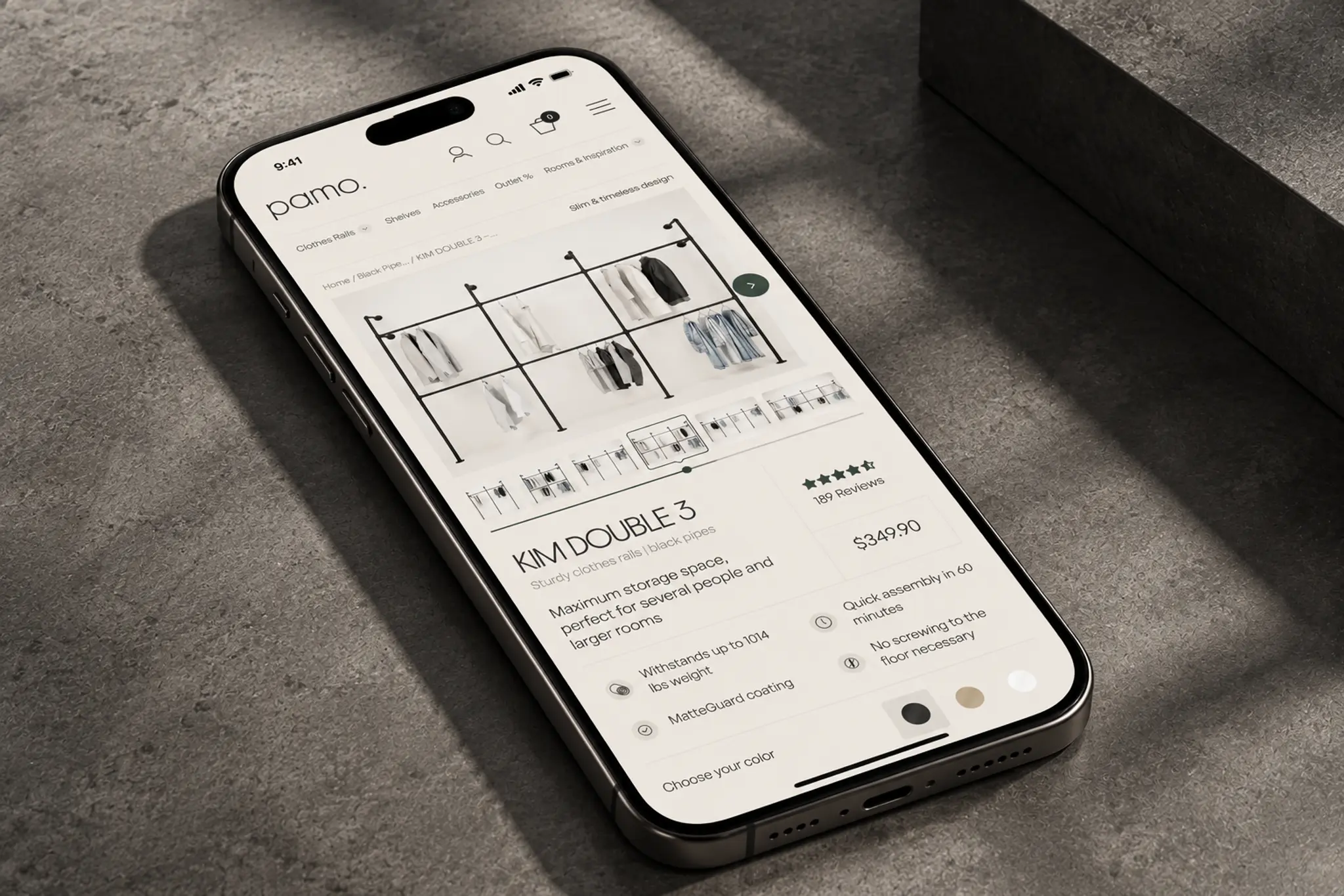 Pamo, furniture Shopify Plus storefront | EVDEV