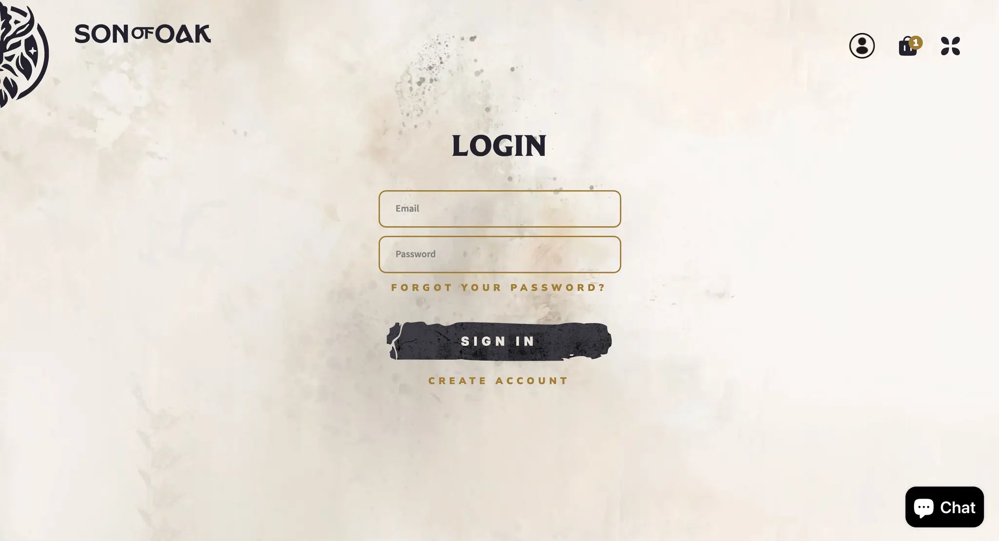 Son of Oak desktop screenshot of a seasonal landing page on the Shopify RPG store