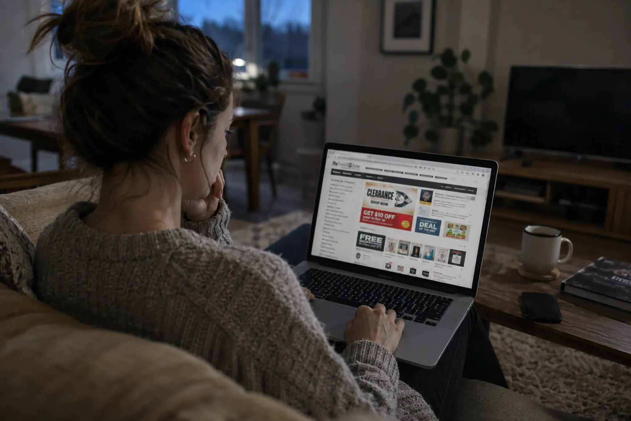 First-time visitor losing trust in a dated online store design within seconds of landing on it