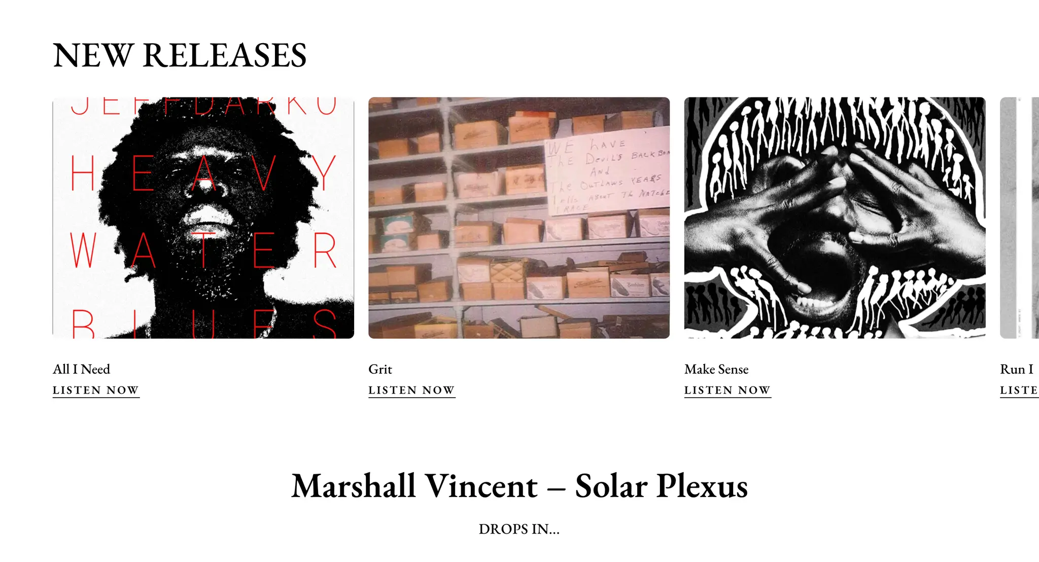 Lar Lar Land music sections showcasing tracks and releases on the artist storefront