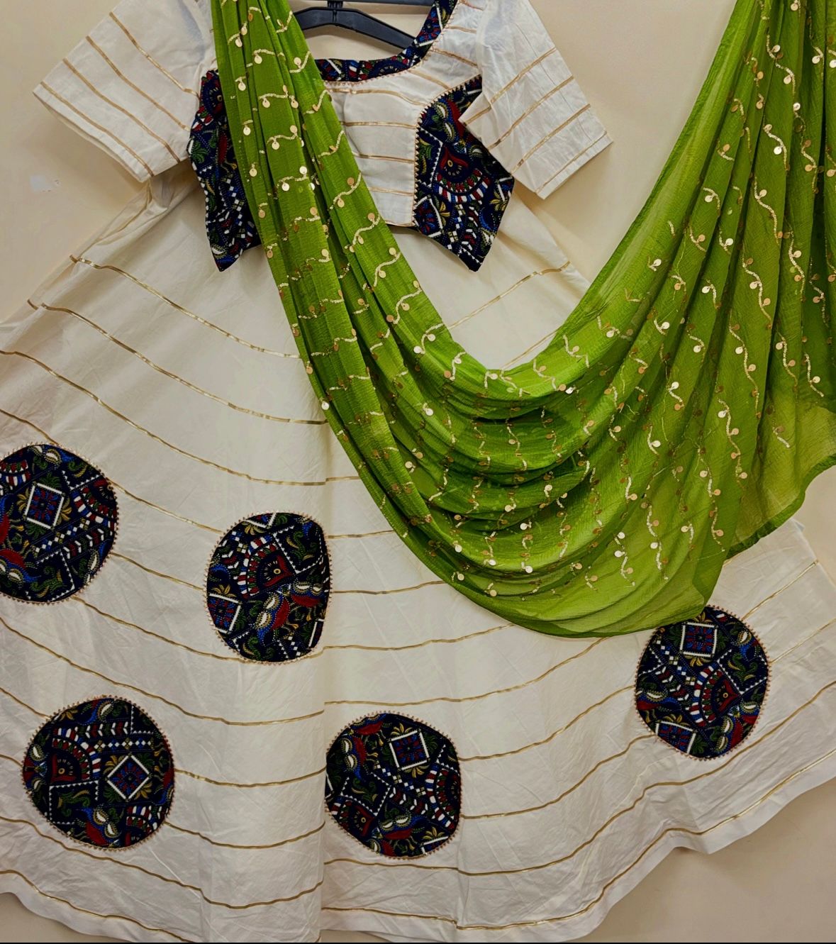 VIBRANT RANGOLI KHADI LEHENGA