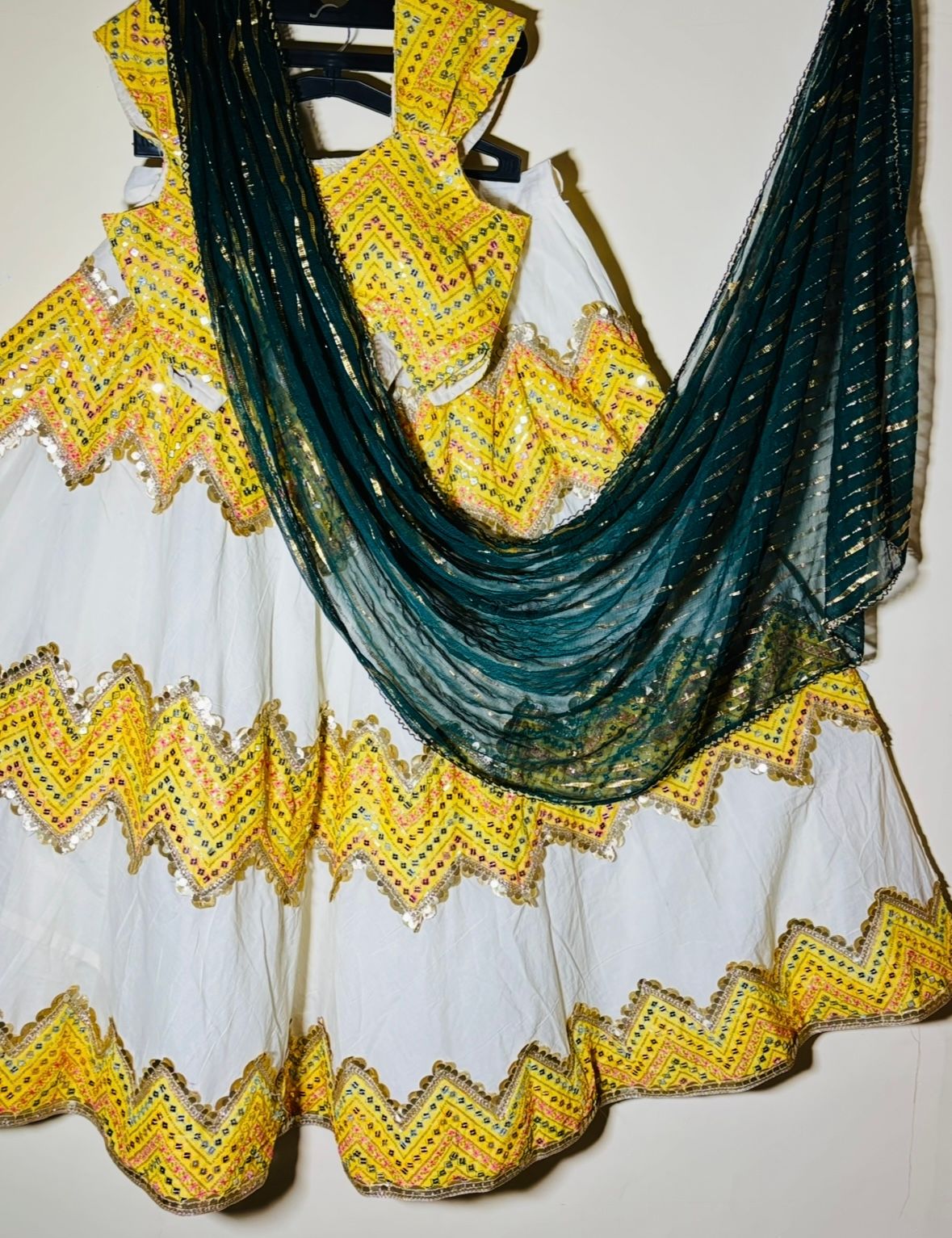 SUNSHINE ZIGZAG KHADI LEHENGA 