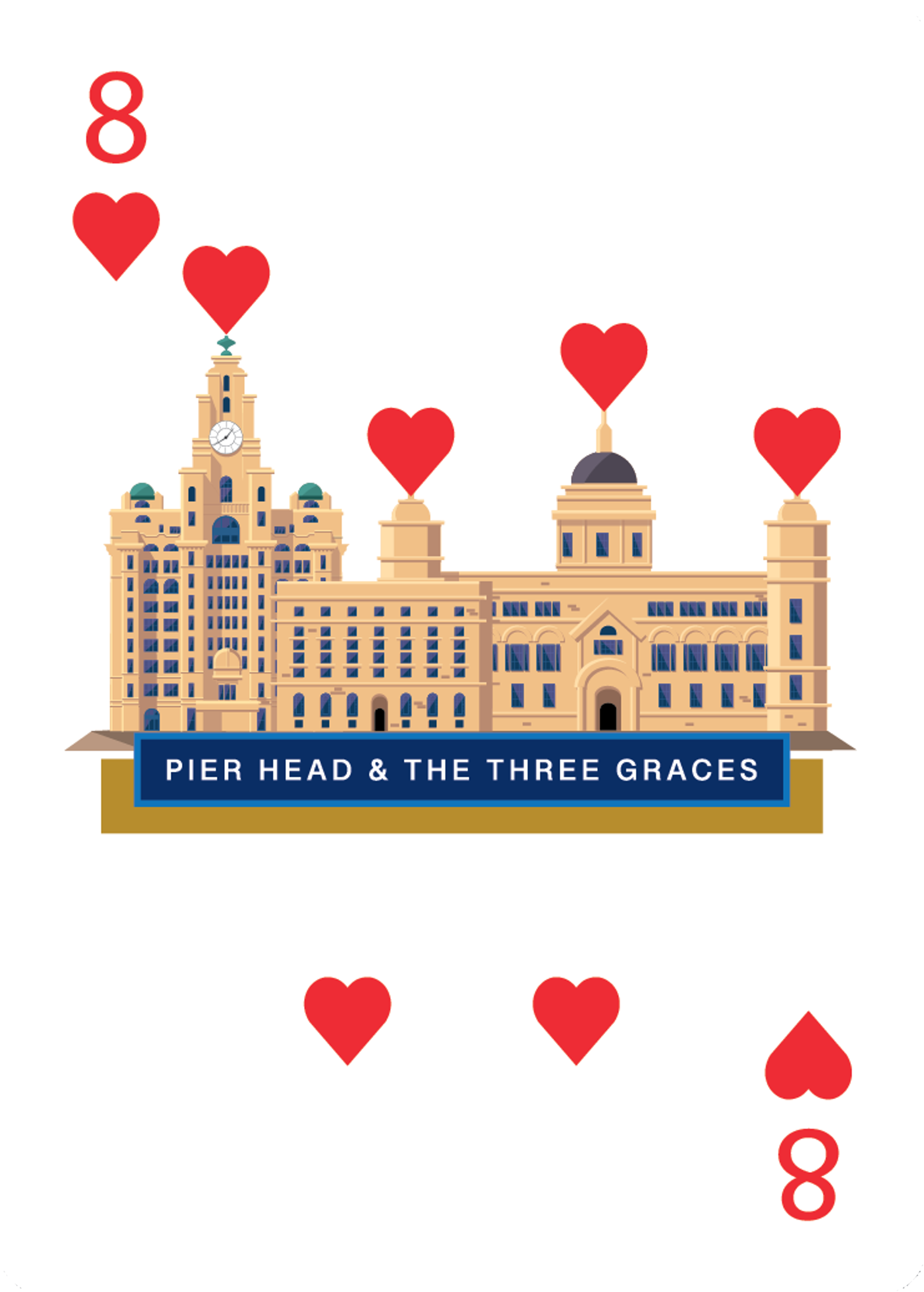 Pier Head & The Three Graces — 8 of Hearts
