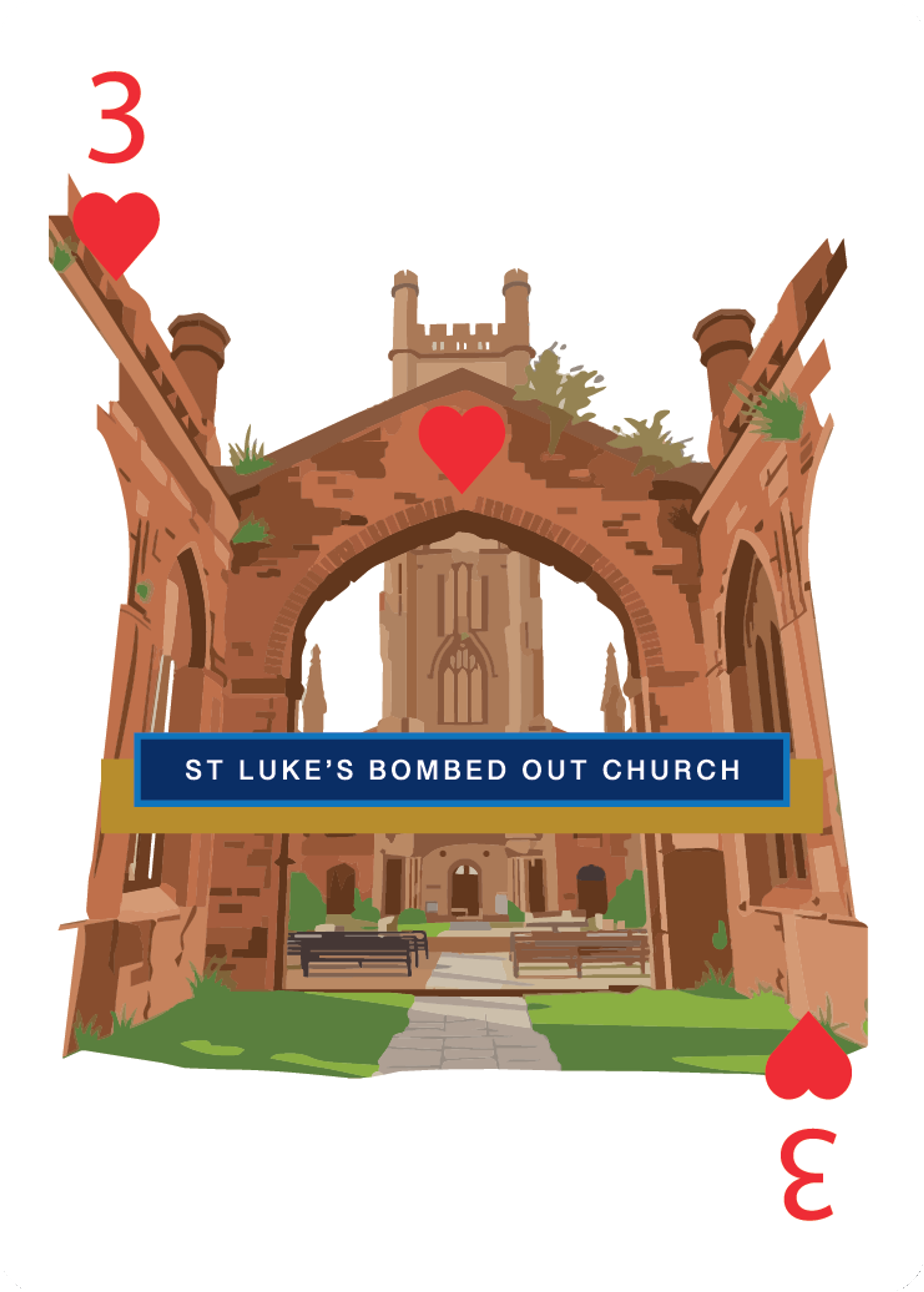 St Luke’s Bombed Out Church — 3 of Hearts