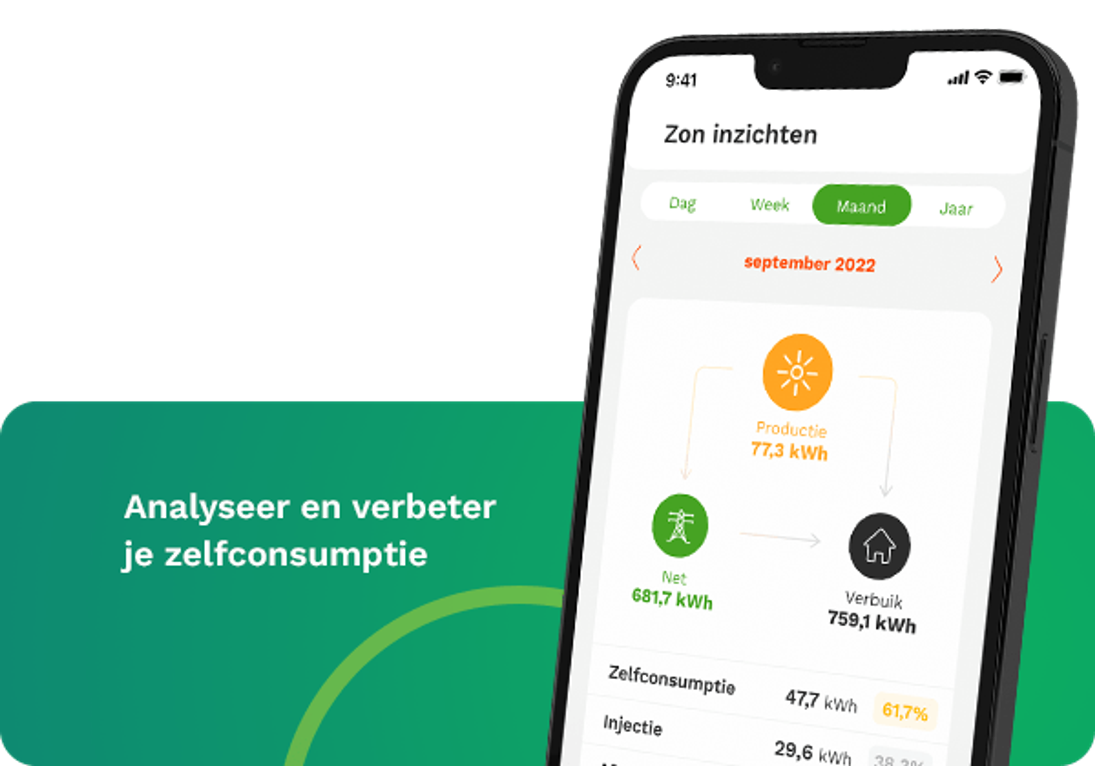 Altijd zicht op je energie via de app