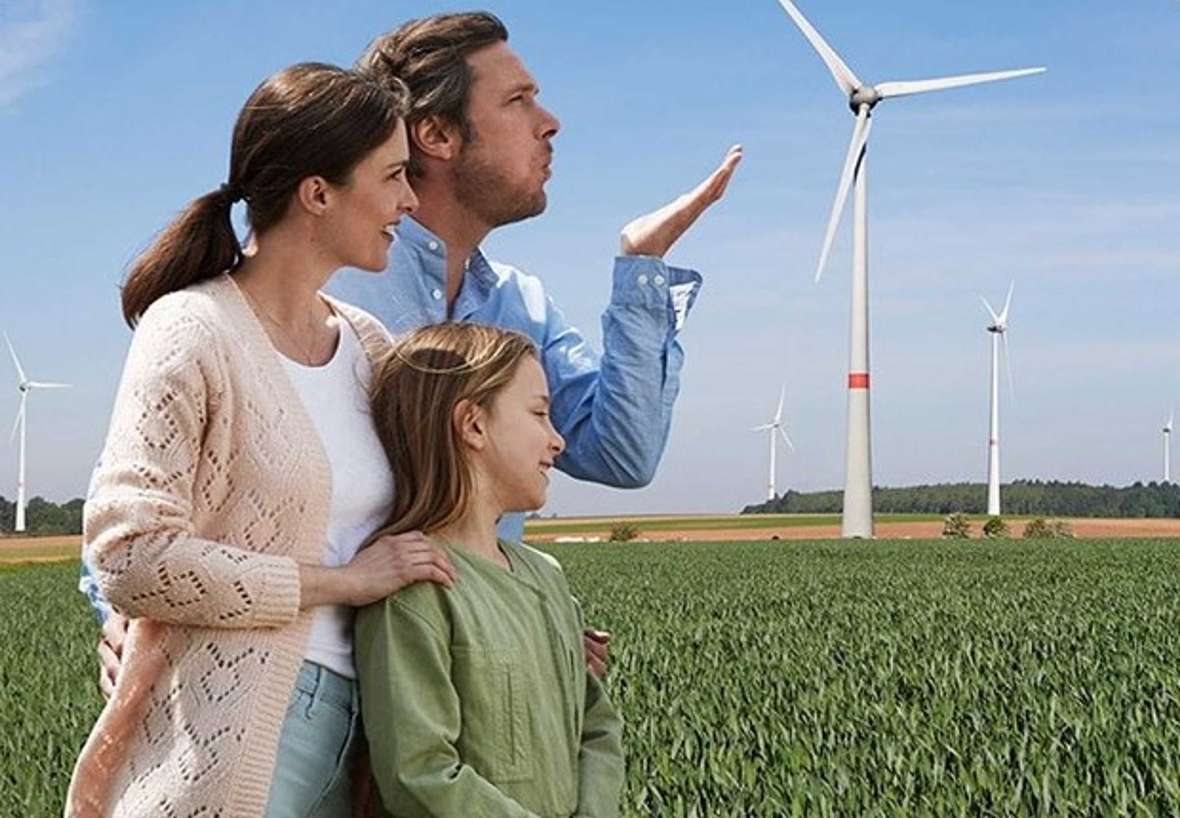 lady in a field with a windmill