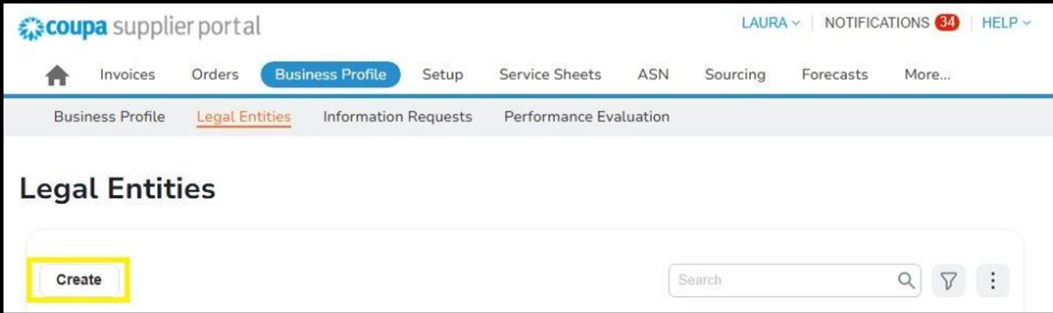 Screenshot Coupa -