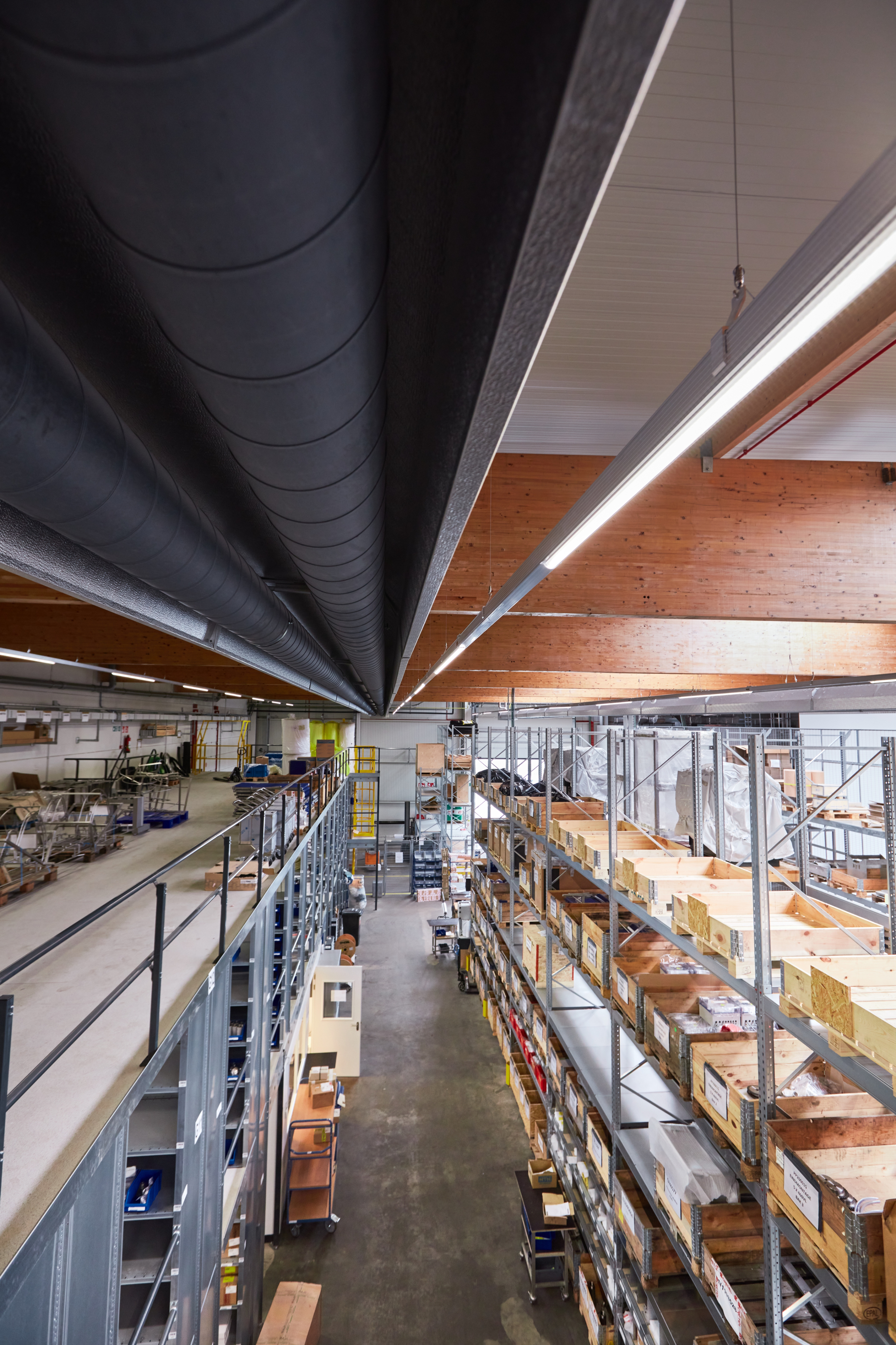 Entrepôt avec un éclairage LED