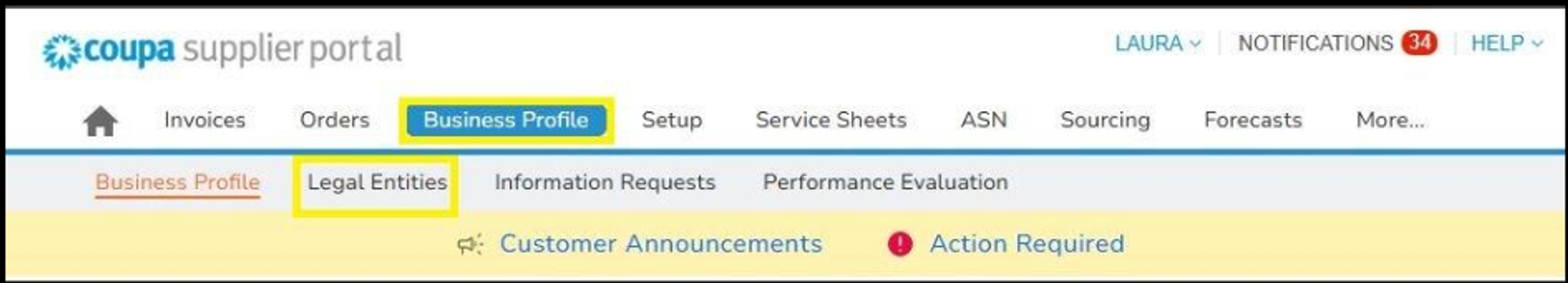 Screenshot Coupa -