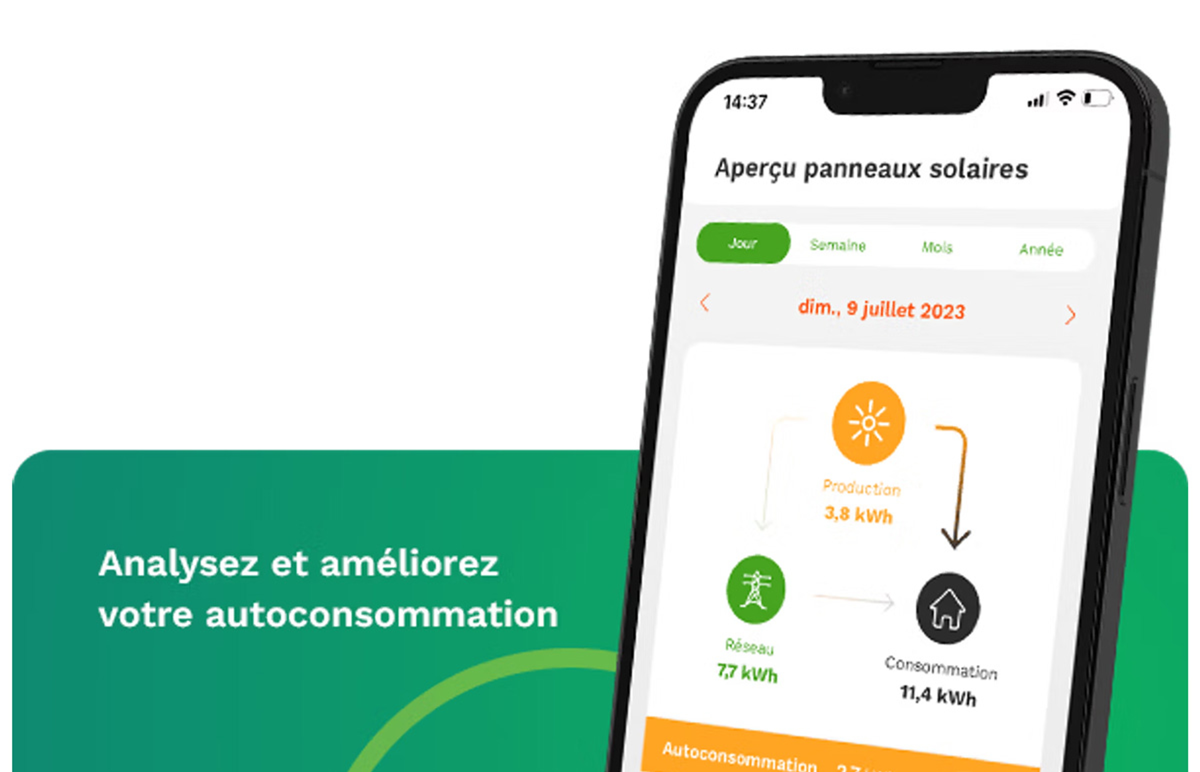 Ecran de EnergyControl Monitor pour améliorer son autoconsommation