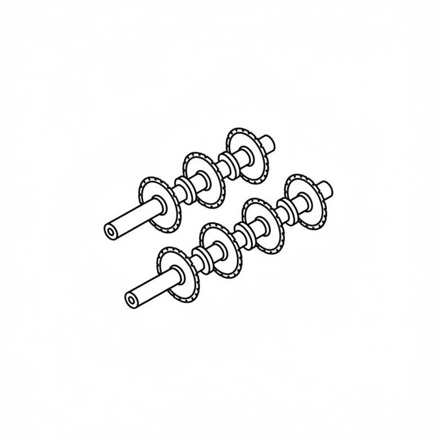 Slitter knives set up on a shaft, illustrating the concept of slit width for a QFJ-A400 vs QFJ-A500 analysis