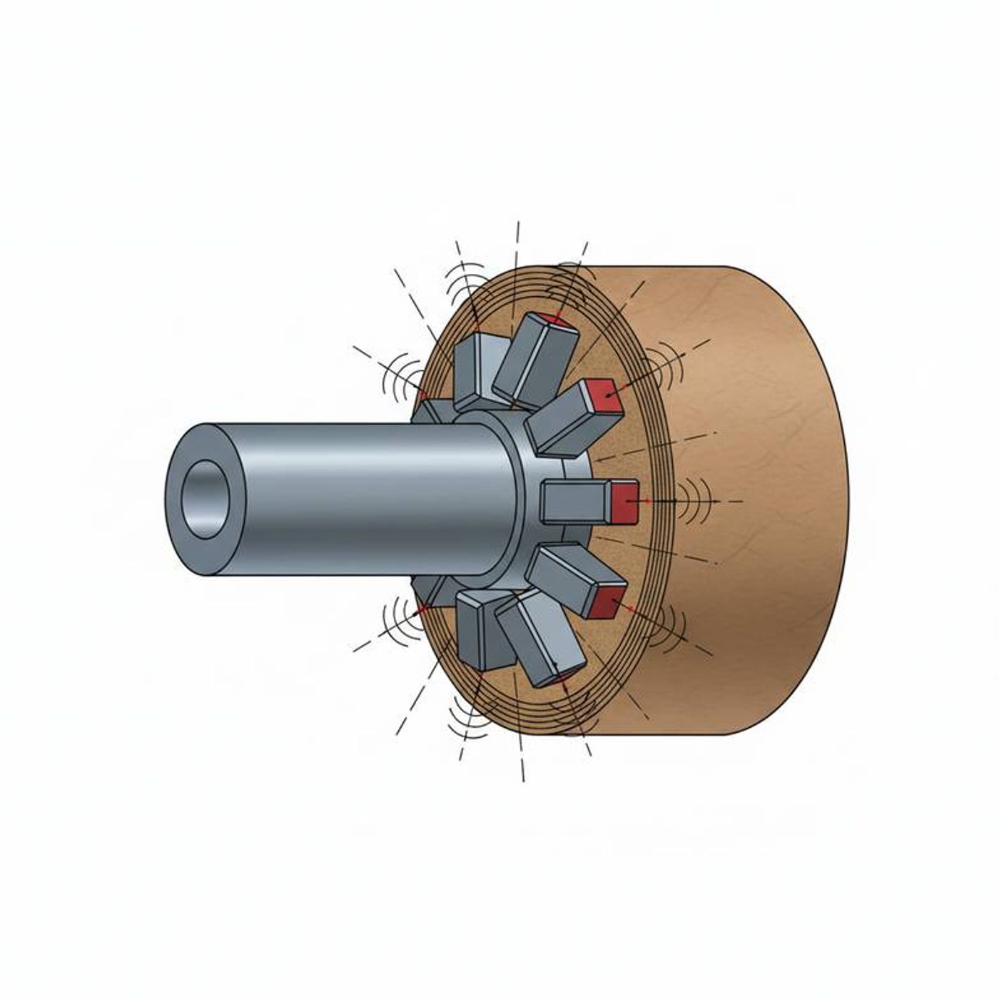 A lug-type air shaft firmly gripping a heavy paper core on a slitting machine