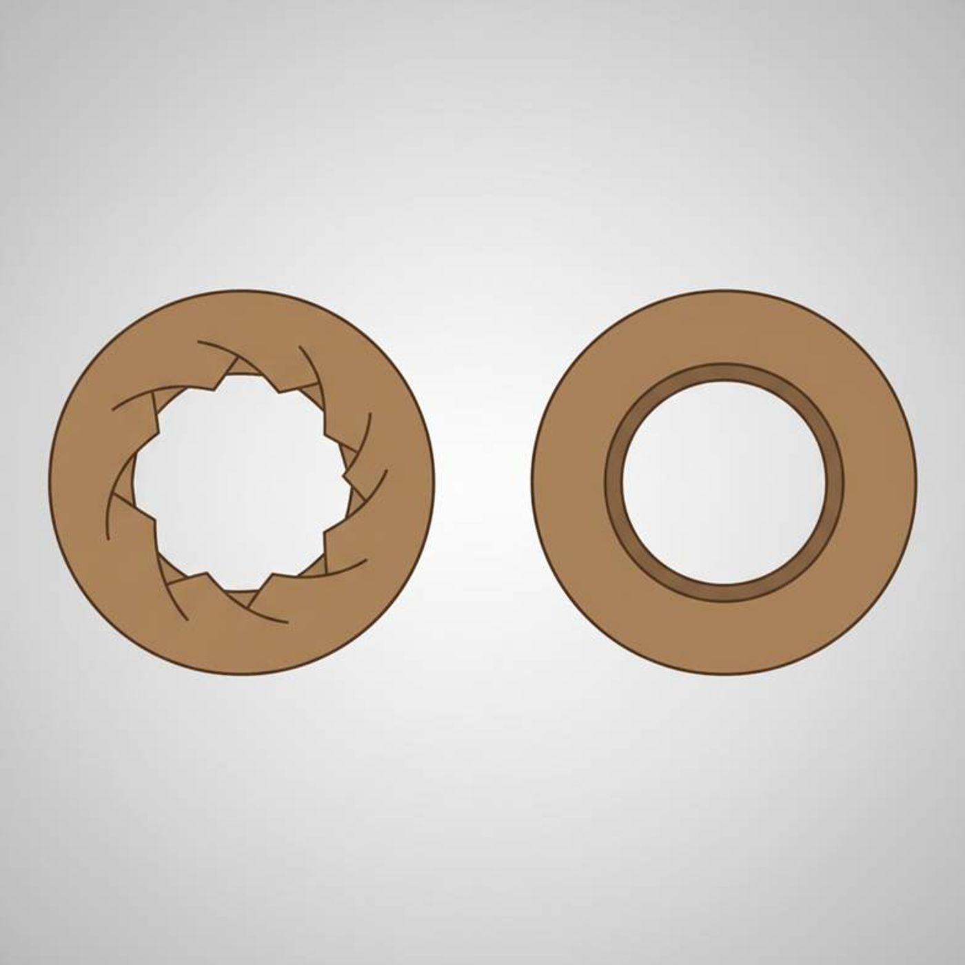 A comparison photo showing a crushed core next to a perfectly intact one, illustrating the risk of wrong air shaft selection