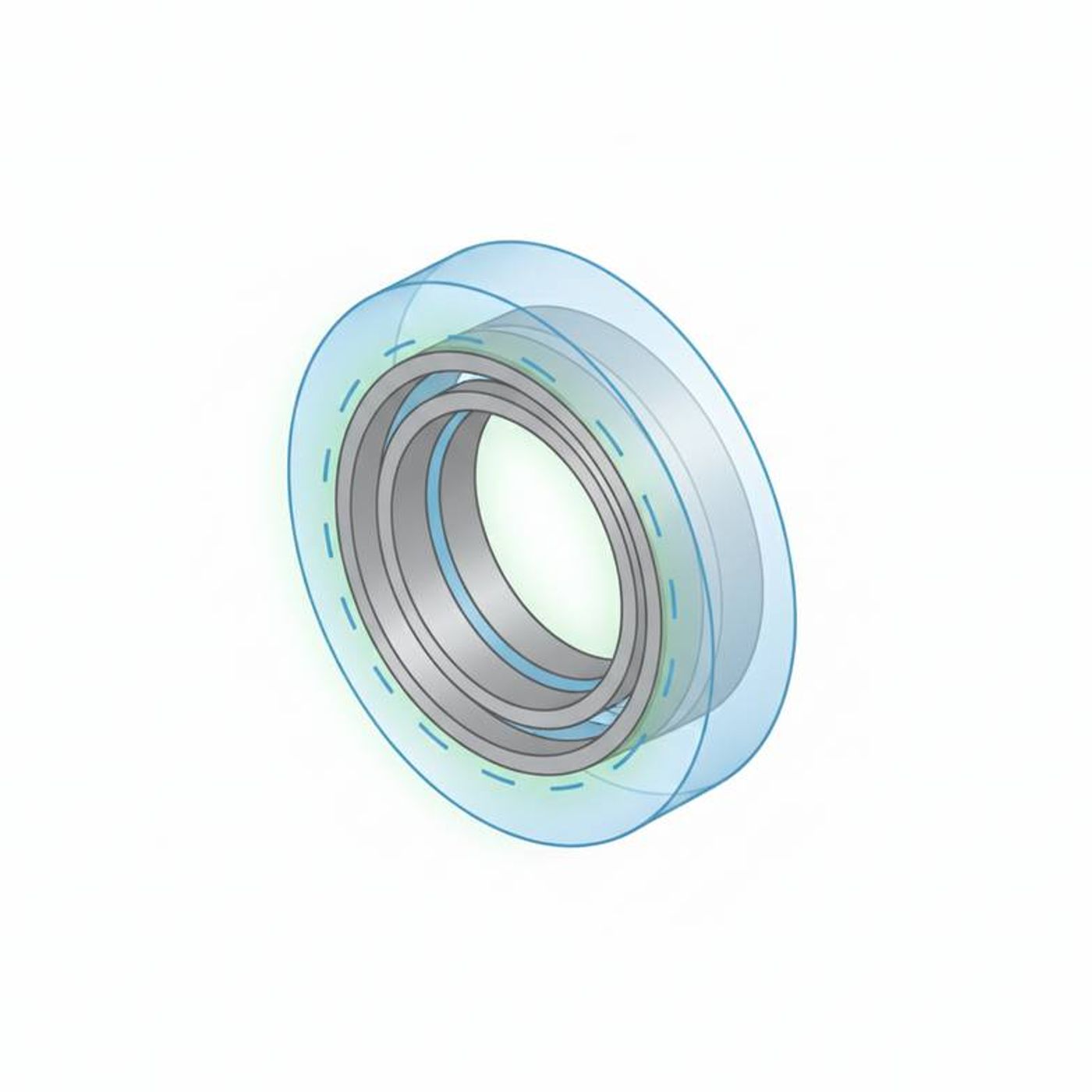 A slat-type air shaft gently holding a thin plastic film core