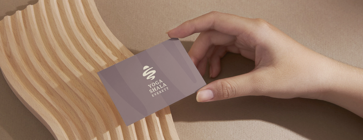 Business card mockup for Yoga Shala