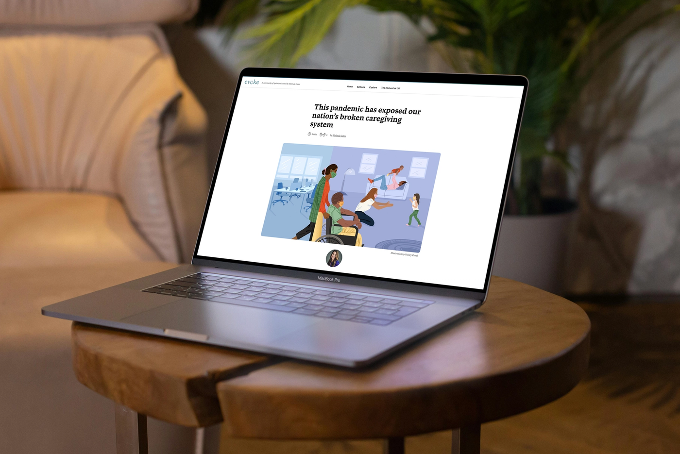 Editorial Illustration for Pivotal Ventires article shown on laptop