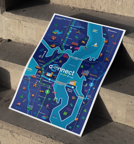Mockup of Crosslake Link Extension Opening Illustrative Promo Map