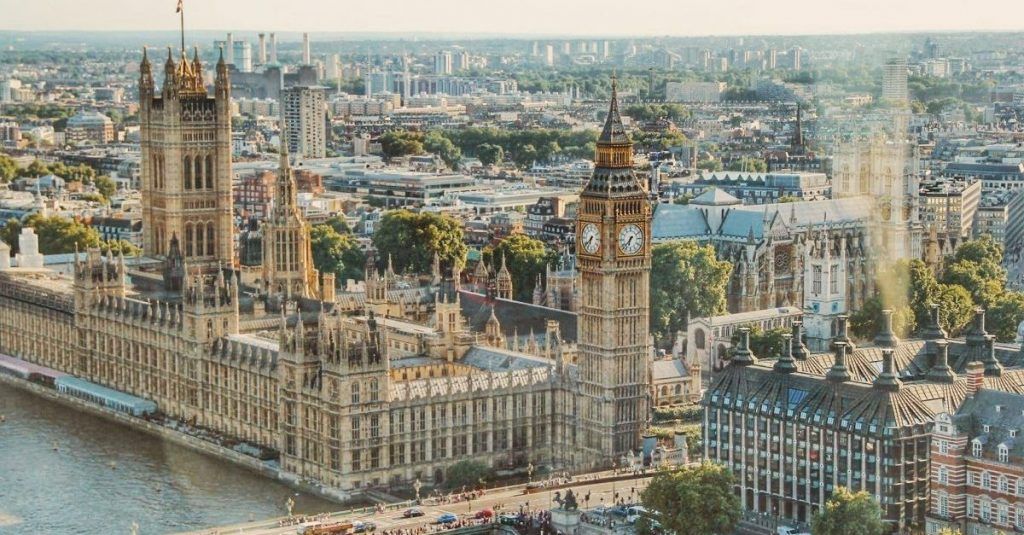 Aerial view of London