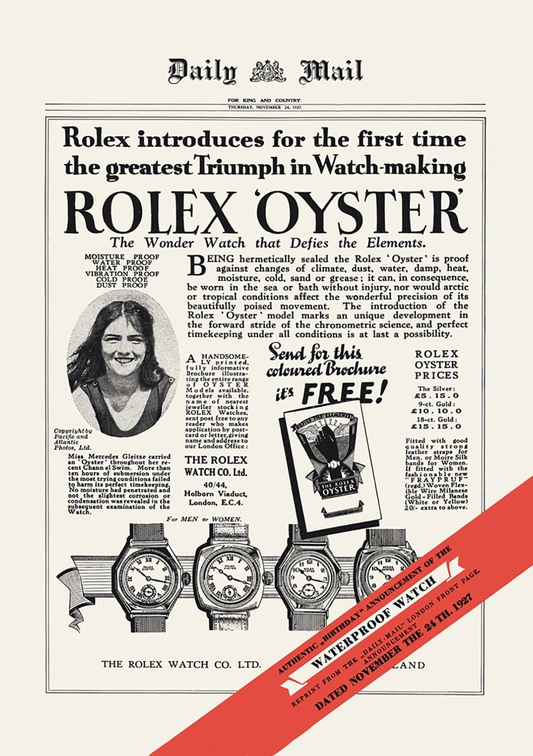 Rolex history, English Channel