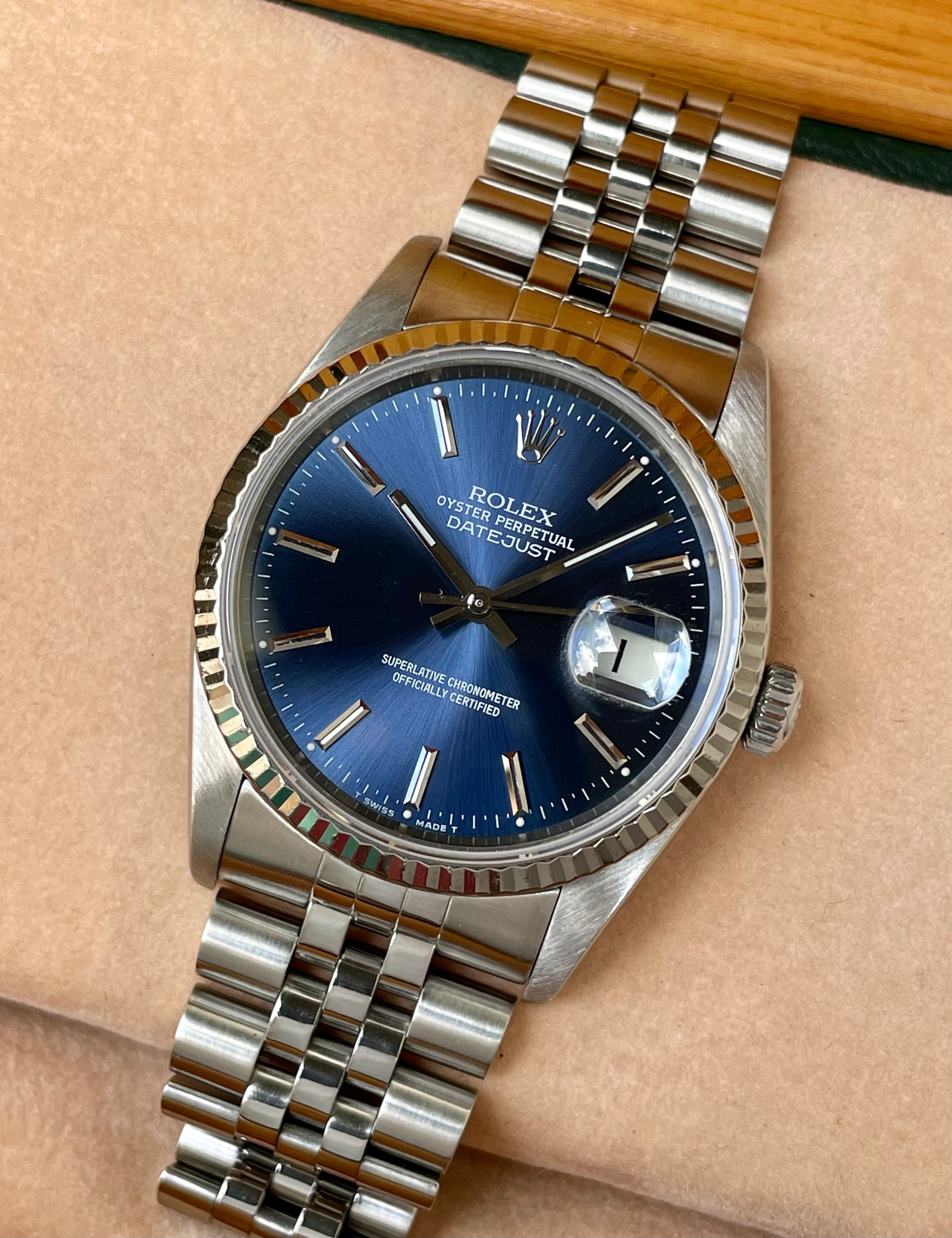 Rolex Datejust 16234 Blue 1991 with original box and papers 2