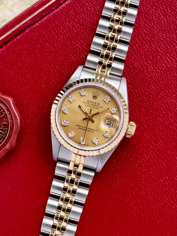 Featured image for Rolex Lady-Datejust "Diamond" 69173G Gold 1986 with original box and papers