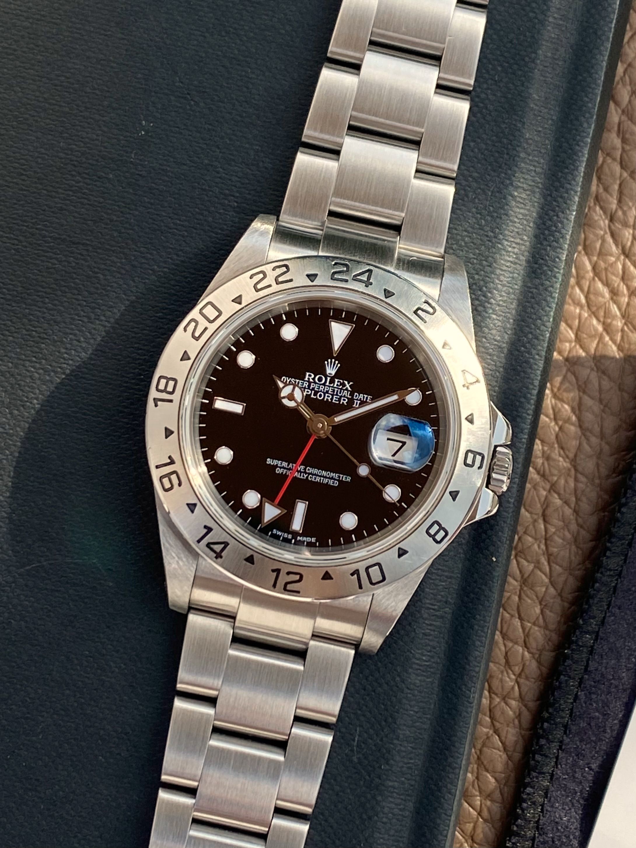 Rolex explorer ii hot sale 16570 black