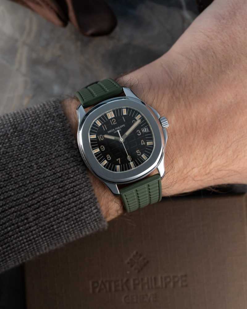 Wrist shot image for Patek Philippe Aquanaut 5065 Black 2001 with original box and papers