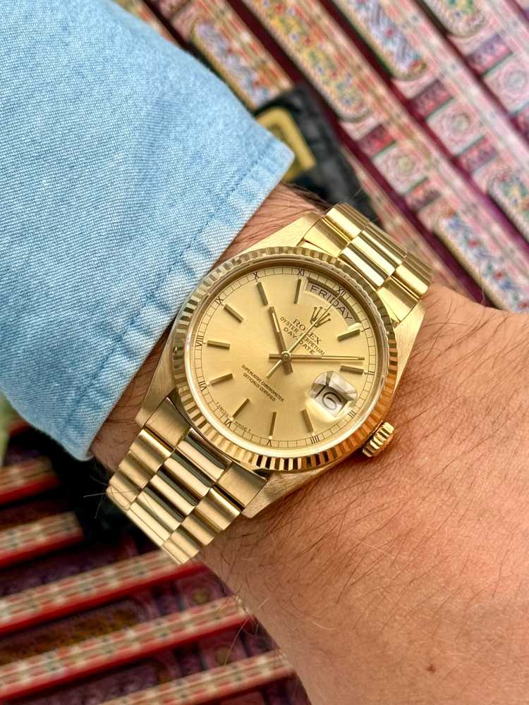 Wrist shot image for Rolex Day-Date 18038 Gold 1987 2