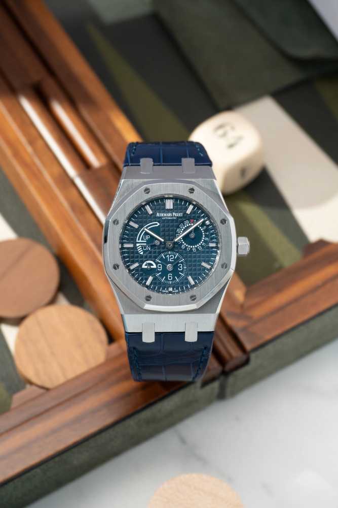 Image for Audemars Piguet Royal Oak "Dual Time" 26124ST Blue 2017 with original box and papers