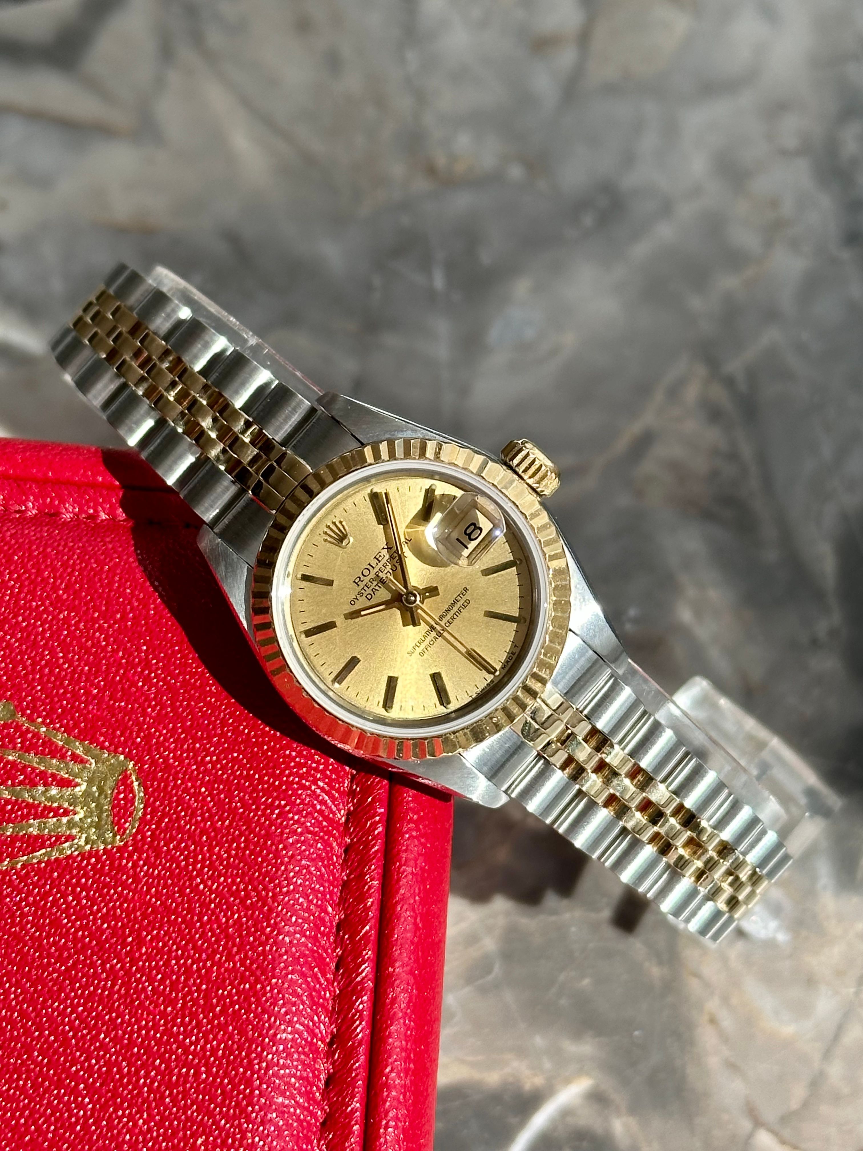 Rolex Lady-Datejust 69173 Gold 1993 with original box and