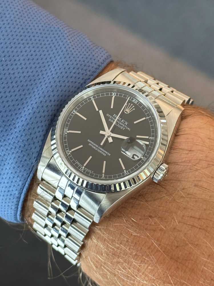 Image for Rolex Datejust 16234 Black 1988 with original box and papers
