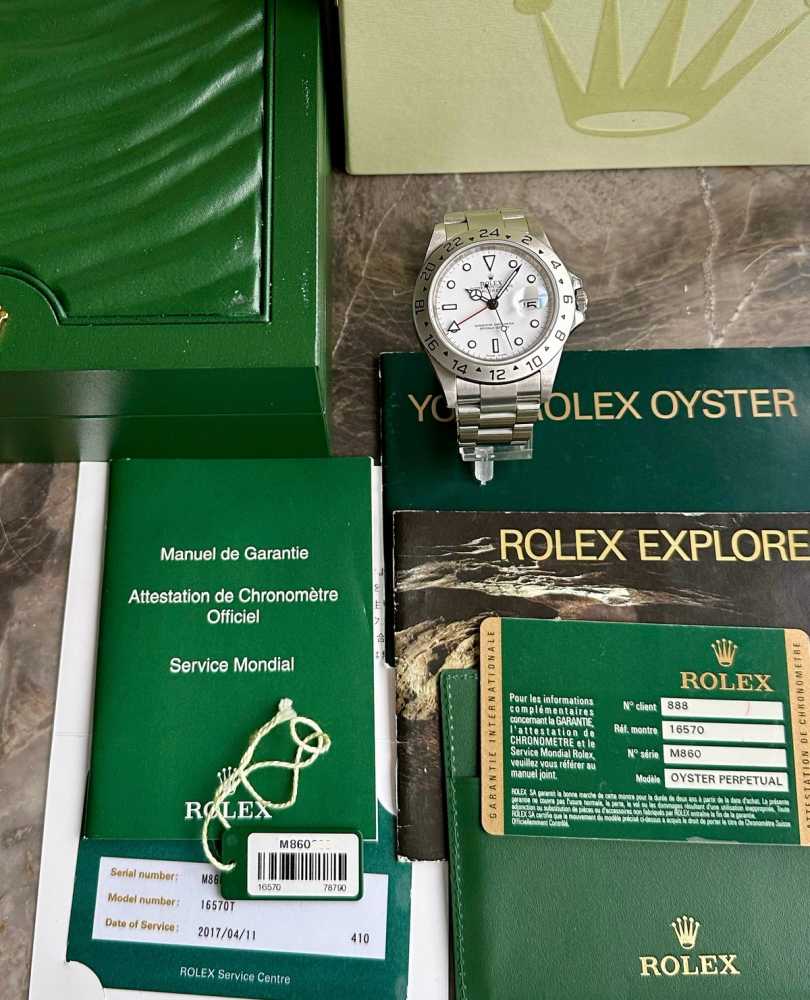 Image for Rolex Explorer 2 "Engraved Rehaut" 16570T White 2008 with original box and papers 2