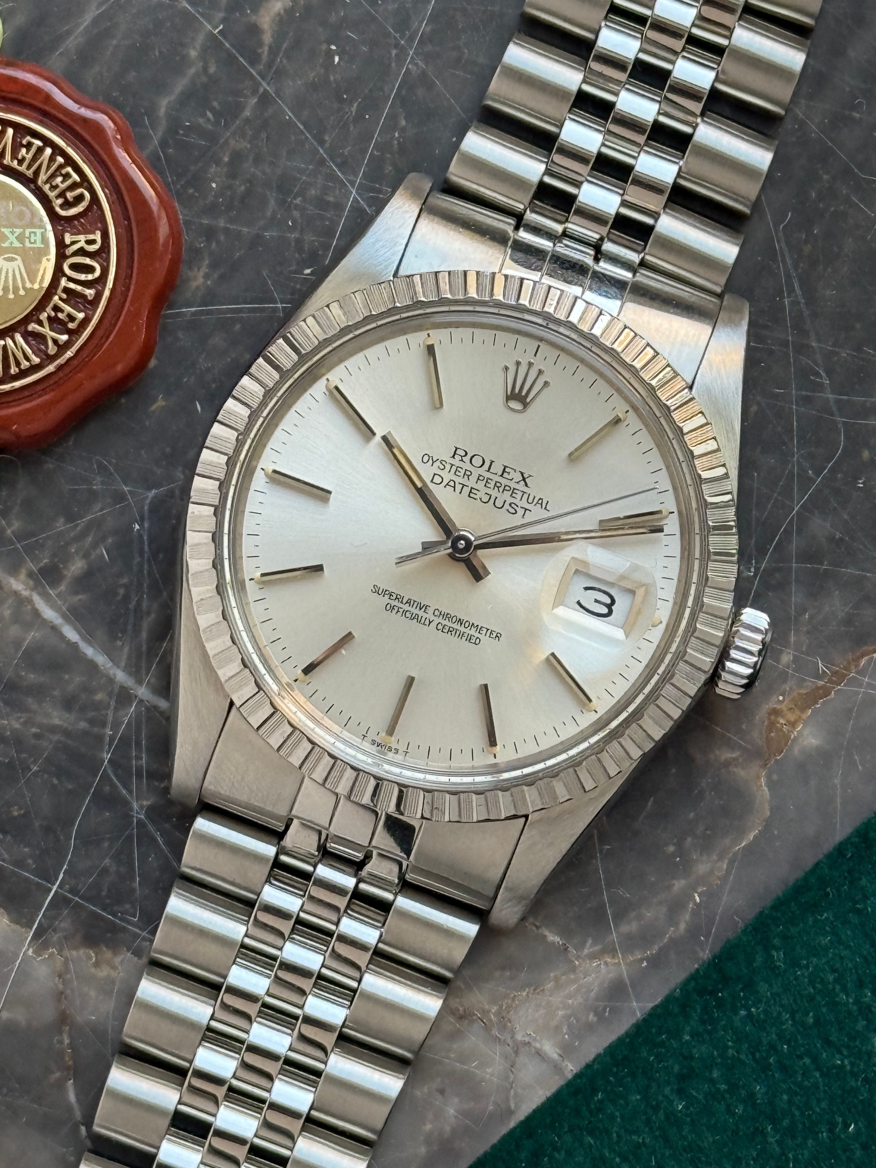 Rolex Datejust 16030 Silver 1984 with original box and papers