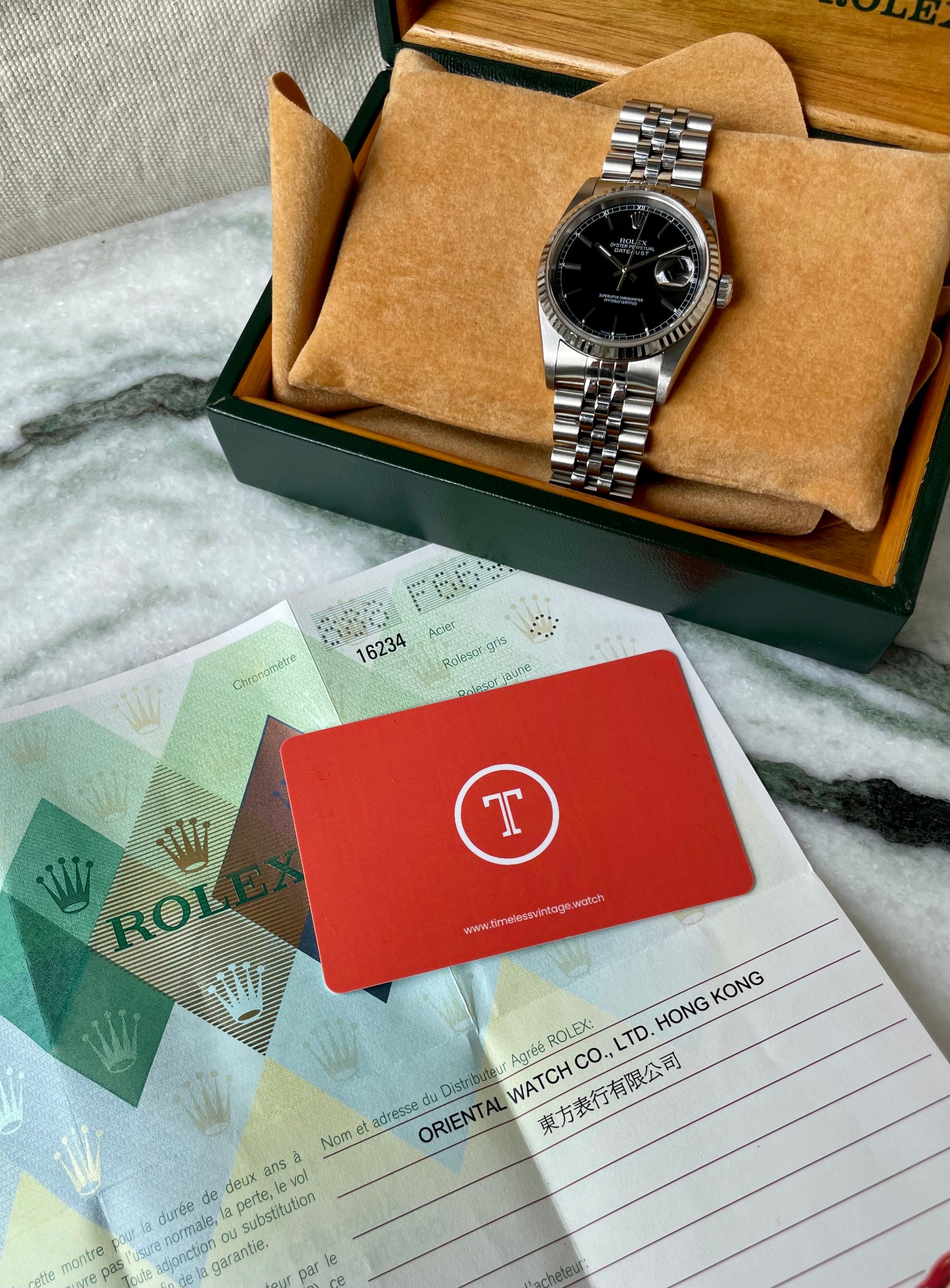 Rolex Datejust 16234 Black 2004 with original box and papers 2