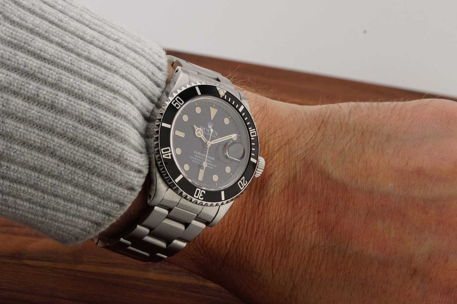Wrist shot image for Rolex Submariner 16610 Black '91 